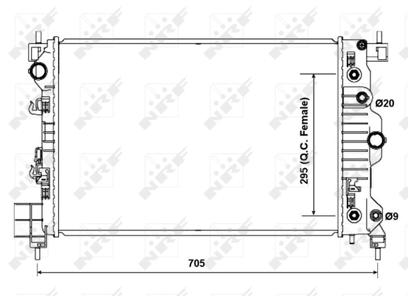 Radiador de esfriamento de motor 50476 NRF