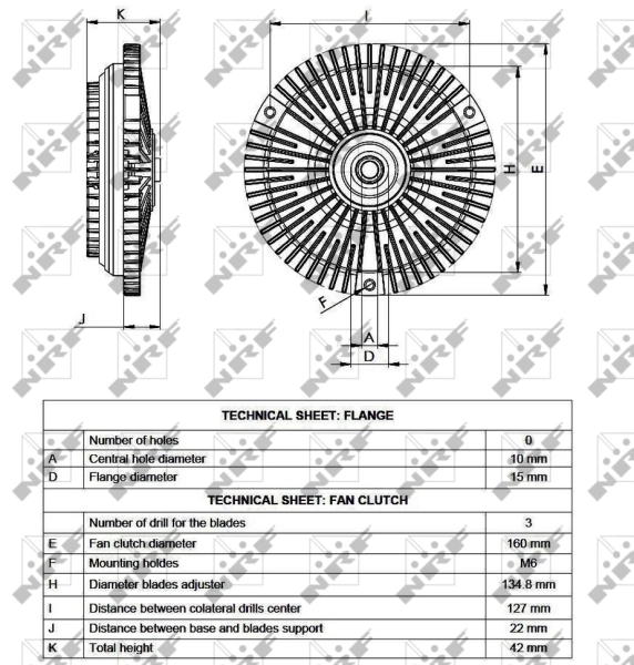 Acoplamento viscoso de ventilador de esfriamento 49530 NRF