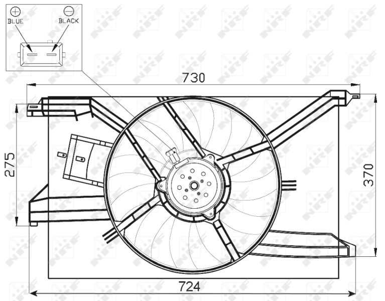 Ventilador elétrico de esfriamento montado (motor + roda de aletas) Opel Vectra C 