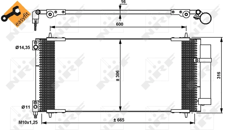 Radiador de aparelho de ar condicionado 35905 NRF
