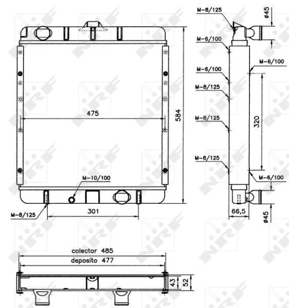 Radiador de esfriamento de motor 52137 NRF