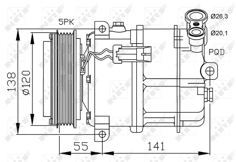 Compressor de aparelho de ar condicionado 32313 NRF