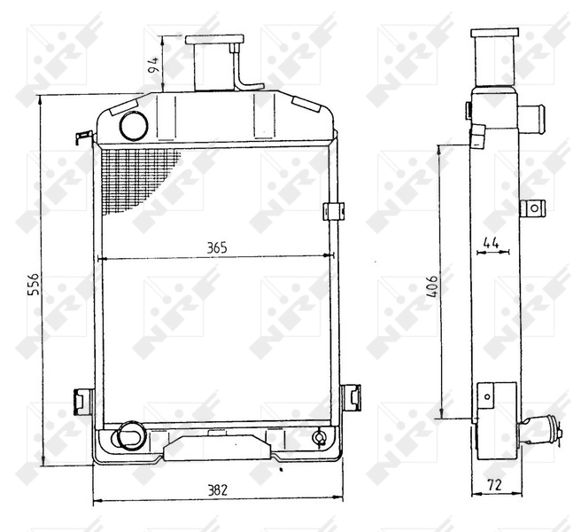 Radiador de esfriamento de motor 54028 NRF