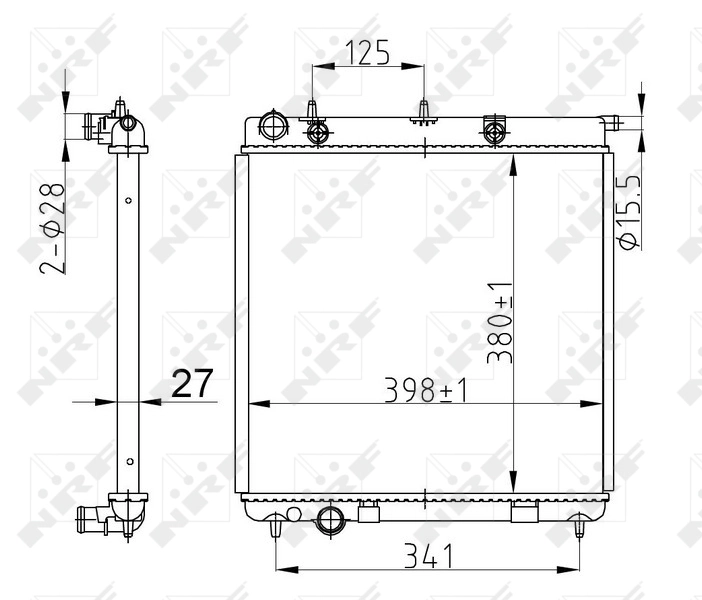 Radiador de esfriamento de motor 50429 NRF
