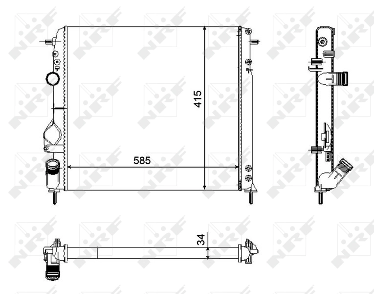 Compre 58325 NRF Radiador de esfriamento de motor