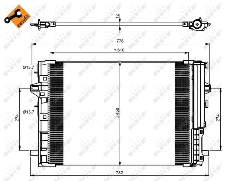 Radiador de aparelho de ar condicionado Mercedes A  W176 ao melhor preço