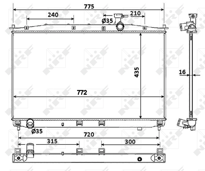 Radiador de esfriamento de motor para Hyundai Santa Fe CM