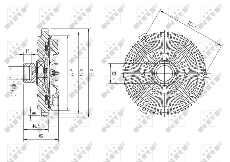 Acoplamento viscoso de ventilador de esfriamento 49605 NRF