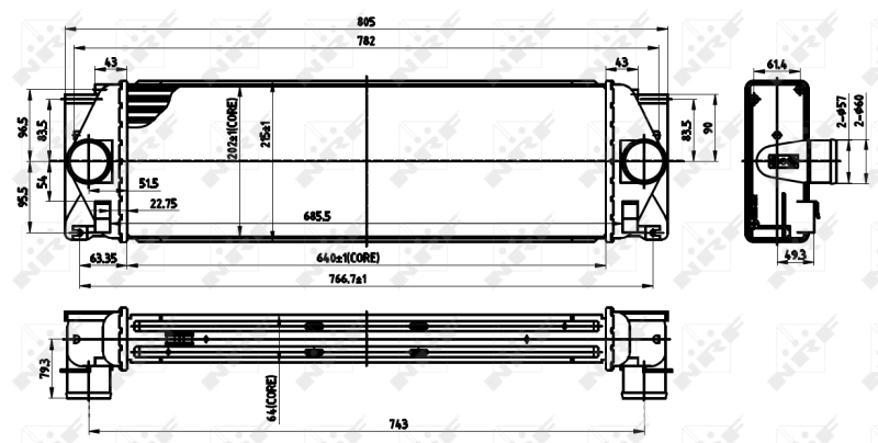 Radiador de intercooler 30310 NRF