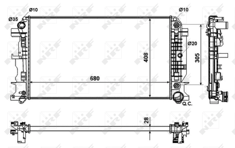 Radiador de esfriamento de motor 9065000302 VAG