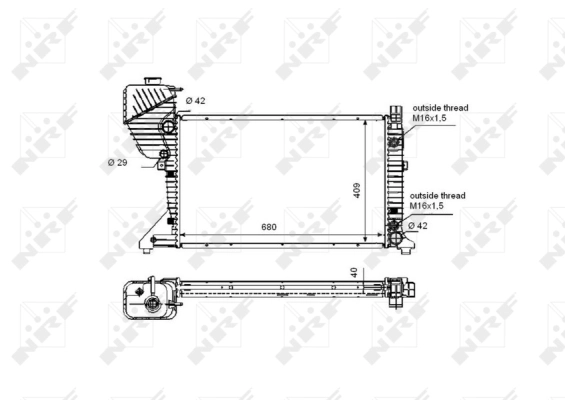Radiador de esfriamento de motor Mercedes A9015003800