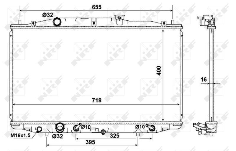 Radiador de esfriamento de motor 53970 NRF