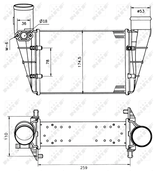 Radiador de intercooler 30127A NRF