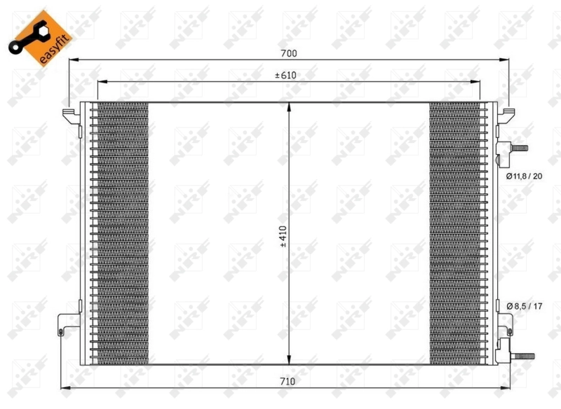 24419327 Fiat/Alfa/Lancia Radiador de aparelho de ar condicionado