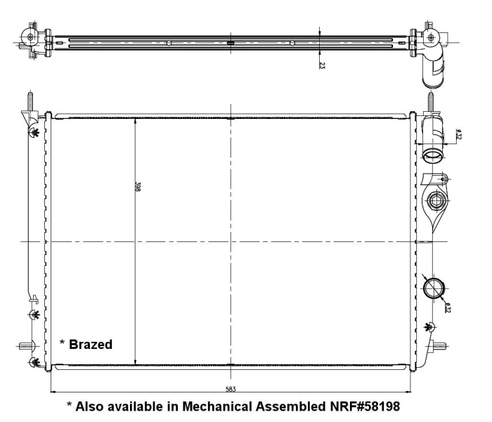 Radiador de esfriamento de motor 56158 NRF
