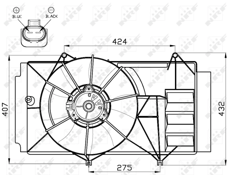 Motor esquerdo de ventilador do sistema de esfriamento NRF 47525 preço, a partir de 81,40 USD