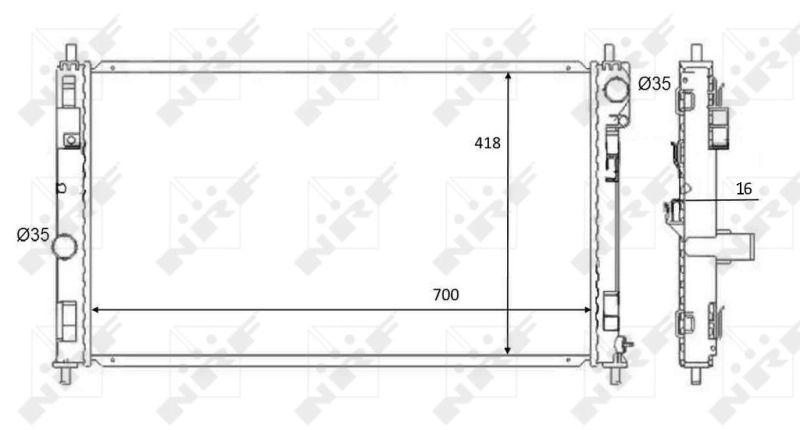 K05191249AA Fiat/Alfa/Lancia Radiador de esfriamento de motor