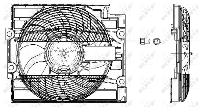 Difusor do radiador de aparelho de ar condicionado, montado com roda de aletas e o motor 47211 NRF