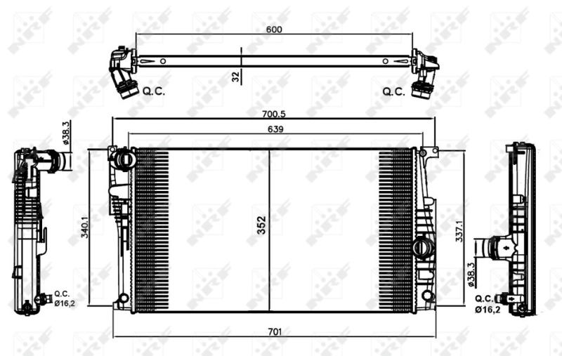 Compre 58413 NRF Radiador de esfriamento de motor