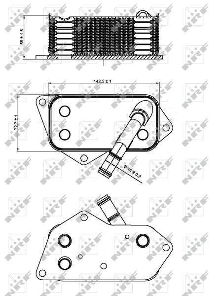 31277 NRF Radiador de óleo (frigorífico), debaixo de filtro