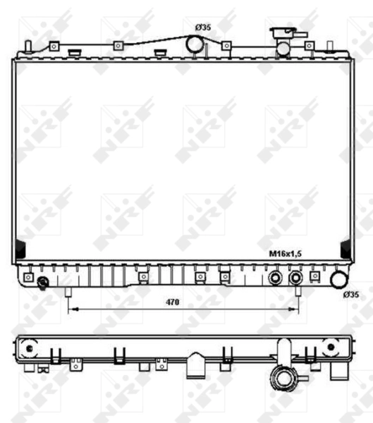 Radiador de esfriamento de motor para Hyundai Sonata Y-3