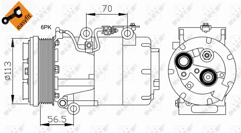 32722 NRF Compressor de aparelho de ar condicionado