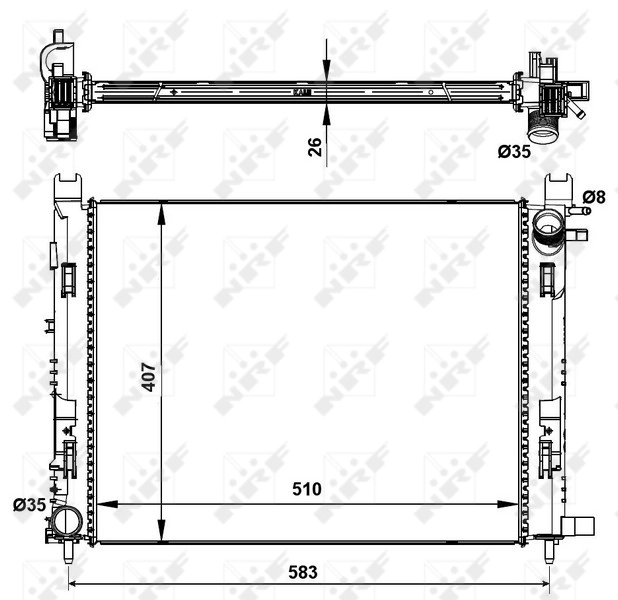 Compre 58443 NRF Radiador de esfriamento de motor