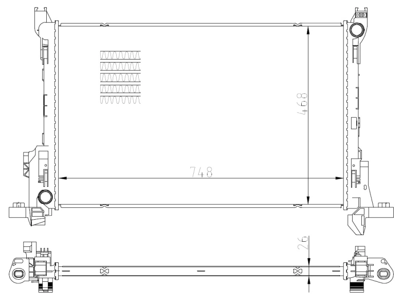 Radiador de esfriamento de motor 59295 NRF