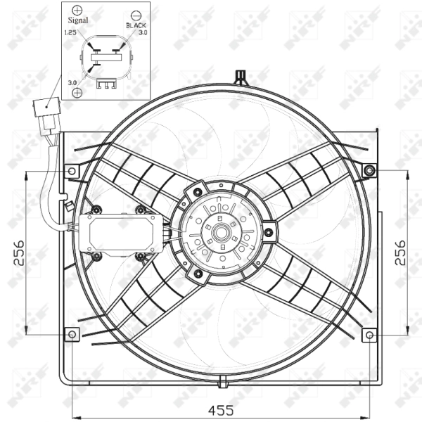 Difusor do radiador de esfriamento, montado com motor e roda de aletas NRF 47442 preço, a partir de 218,98 USD