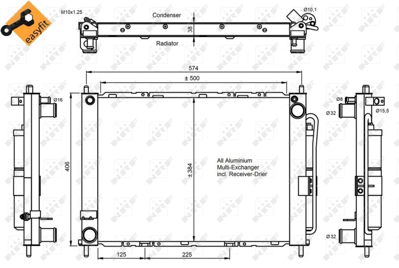 Radiador de aparelho de ar condicionado RA0230950 Jdeus