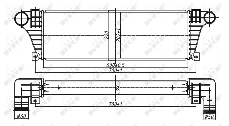 Radiador de intercooler 30097 NRF