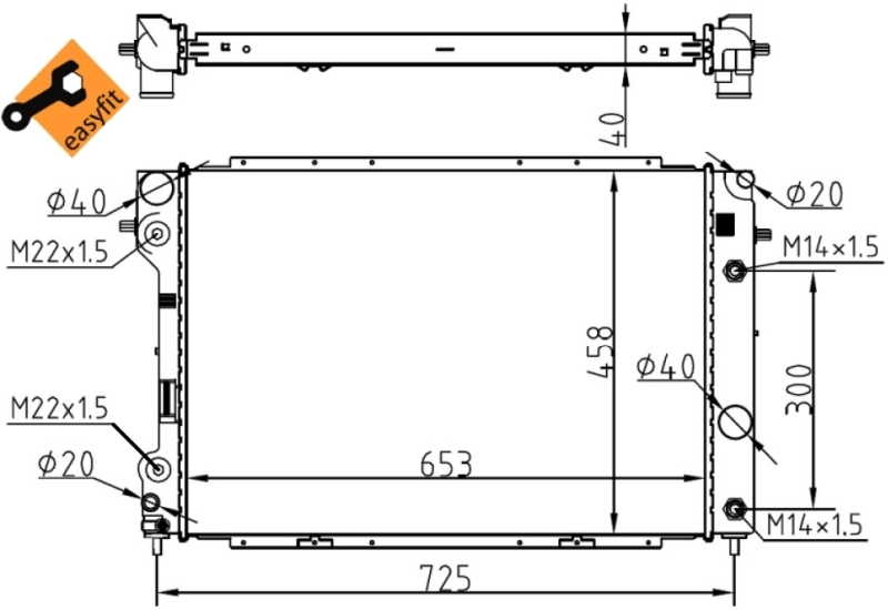 53104 NRF Radiador de esfriamento de motor