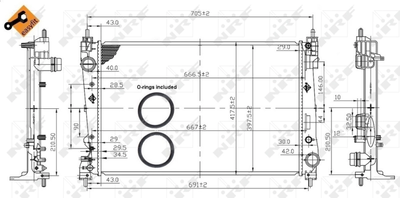 Compre 53454 NRF Radiador de esfriamento de motor