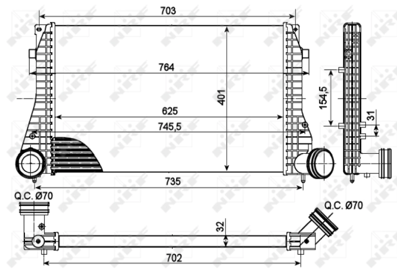 Radiador de intercooler 30290 NRF