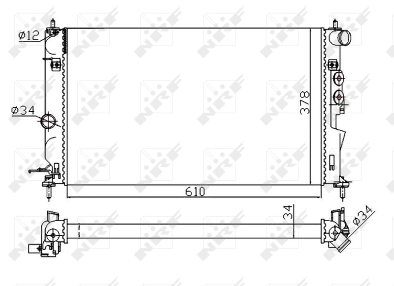 Radiador de esfriamento de motor General Motors 1300223