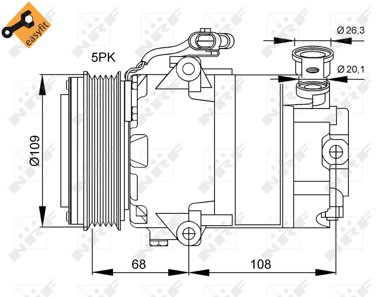 Compre 32083 NRF Compressor de aparelho de ar condicionado