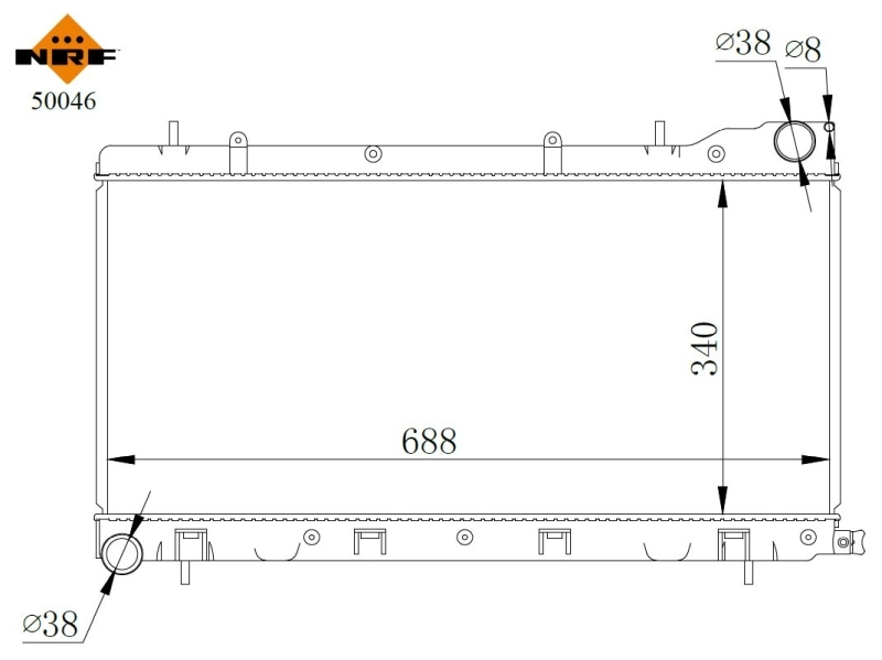 Radiador de esfriamento de motor 50046 NRF