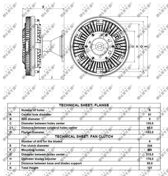 Acoplamento viscoso de ventilador de esfriamento Iveco 5010315282