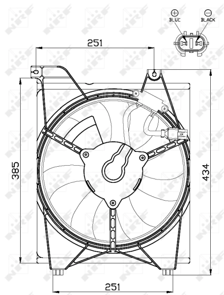 Difusor do radiador de esfriamento, montado com motor e roda de aletas NRF 47515 preço, a partir de 140,20 USD