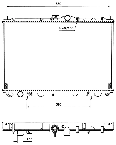 Radiador de esfriamento de motor 519517 NRF