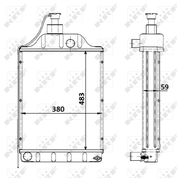 Radiador de esfriamento de motor 58408 NRF