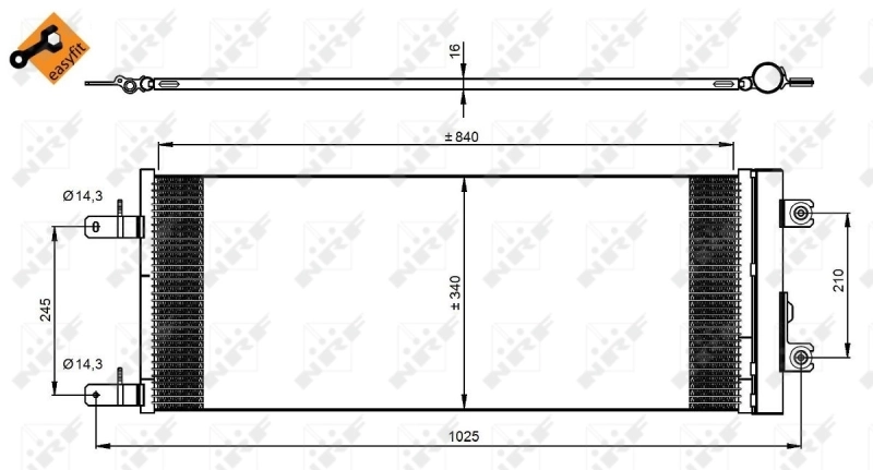 Radiador de aparelho de ar condicionado NRF 350085