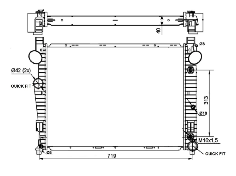 53103 NRF Radiador de esfriamento de motor