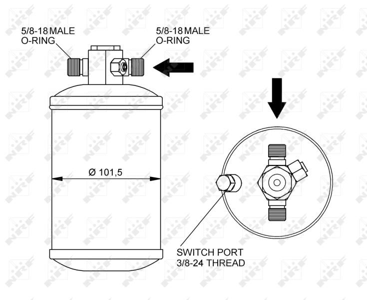 Tanque de recepção do secador de aparelho de ar condicionado 33292 NRF