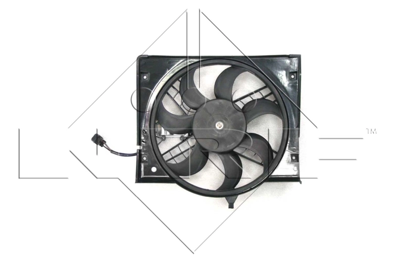 47442 NRF Difusor do radiador de esfriamento, montado com motor e roda de aletas