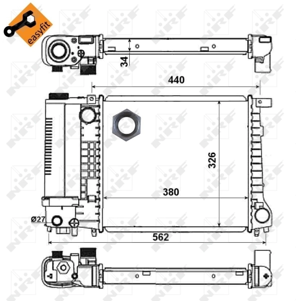 Radiador de esfriamento de motor 51351 NRF
