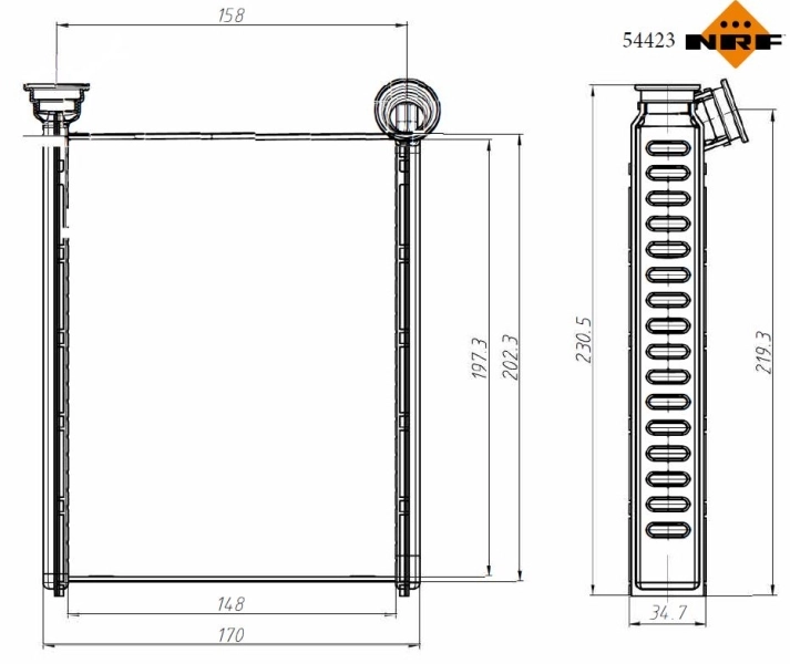 Radiador de forno (de aquecedor) NRF 54423