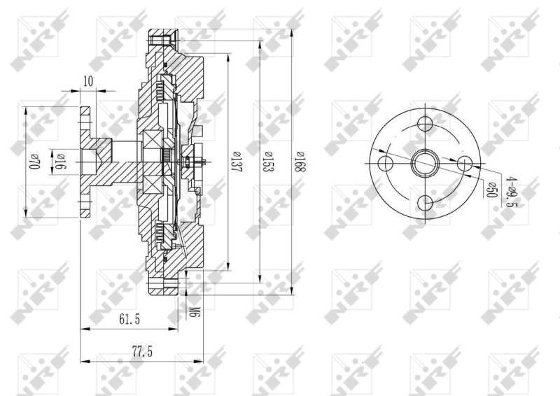 Acoplamento viscoso de ventilador de esfriamento para KIA Sportage I K00