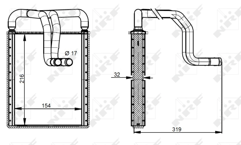 Radiador de forno (de aquecedor) 54335 NRF
