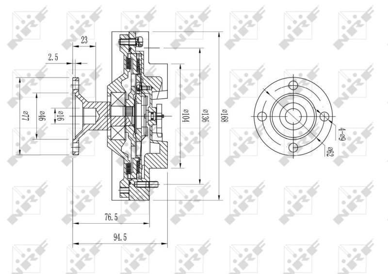 Acoplamento viscoso de ventilador de esfriamento para Toyota Land Cruiser 100 J10
